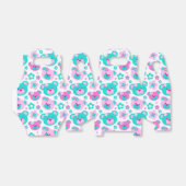 Teddy Bärengesicht und Blume gemusterte Geschenkbo Geschenkschachtel (Ungefaltet)