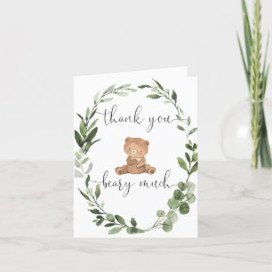 Teddy Bärengrüne Eukalyptus niedlich Dankeskarte