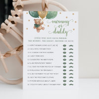 Teddy Bärenkarte für Mama oder Daddy Game