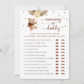 Teddy Bärenkarte für Mama oder Daddy Game Einladung (Vorderseite)