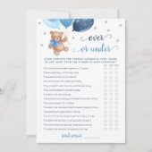 Teddy Bärenkarte über oder unter dem Game Baby Dus Einladung (Vorderseite)