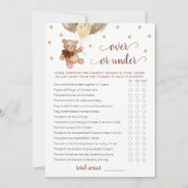 Teddy Bärenkarte über oder unter dem Game Baby Dus Einladung (Vorderseite)