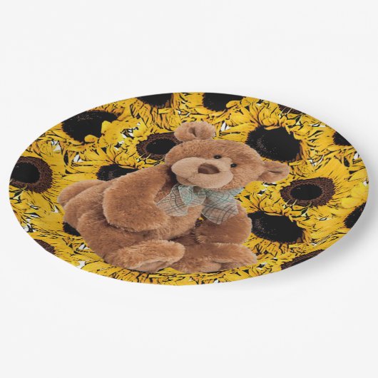 Teddy-Bärenpapier-Teller Pappteller (Schrägansicht)