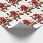 Teddy Bären's Romantische Geste Geschenkpapier (Ecke)
