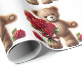 Teddy Bären's Romantische Geste Geschenkpapier (Rolleneckpunkt)