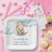 Teddy Bärenstars und Moon Baby Dusche Pappteller (Party)