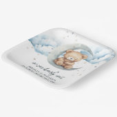 Teddy Bärenstars und Moon Baby Dusche Pappteller (Gewinkelt)