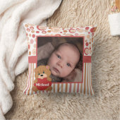 Teddy Bärenteile und Streifen Kinder Foto Rahmen Kissen (Decke)