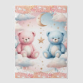 Teddy Bärenwolken und Mondplakette Pergament Einladungen (Vorderseite)