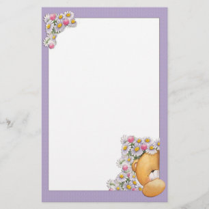 Teddy-Bärn-Blumen-Briefpapier Briefpapier