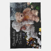 Teddy-Bärn-Freund-Freundhilfsfreunde tun Geschirr Geschirrtuch (Vertikal)