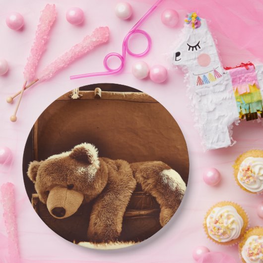 Teddy-Bärn-Koffer-WegwerfpapierTeller Pappteller (Party)