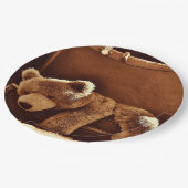 Teddy-Bärn-Koffer-WegwerfpapierTeller Pappteller (Schrägansicht)