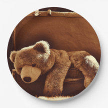 Teddy-Bärn-Koffer-WegwerfpapierTeller