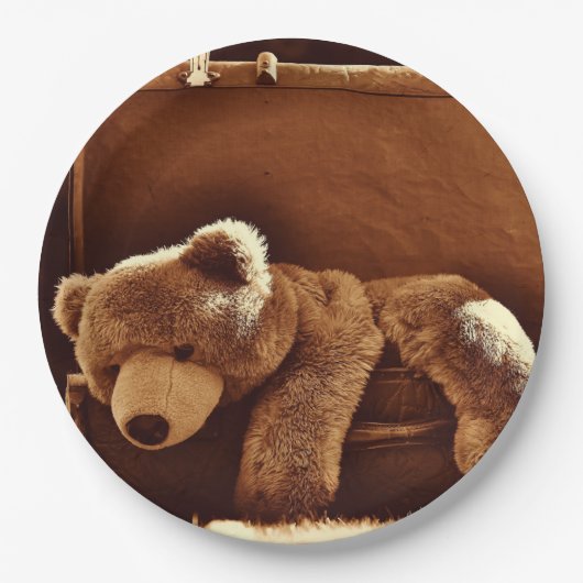 Teddy-Bärn-Koffer-WegwerfpapierTeller Pappteller (Vorderseite)