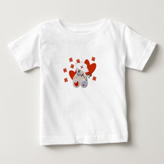 Teddy-Bärn-Krankenschwester-Liebe-T-Shirts und Baby T-shirt (Vorderseite)