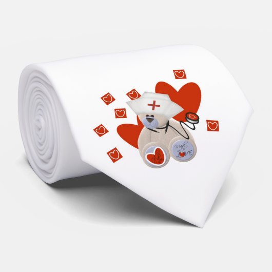 Teddy-Bärn-Krankenschwester-Liebe-T-Shirts und Ges Krawatte (Gerollt)