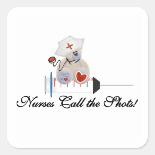 Teddy-Bärn-Krankenschwestern nennen die Schuss-T - Quadratischer Aufkleber