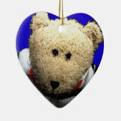 Teddy-Bärn-Liebe-Weihnachtsverzierung Keramikornament (Rechts)