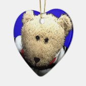 Teddy-Bärn-Liebe-Weihnachtsverzierung Keramikornament (Links)