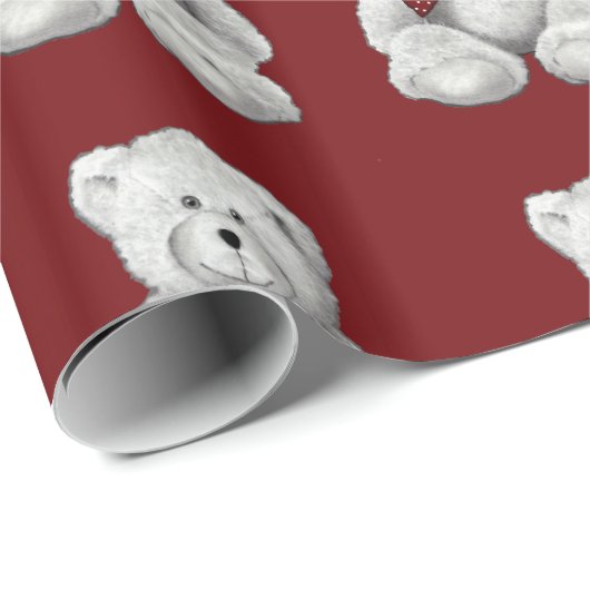 Teddy-Bärn-Muster, zeichnender Bleistift, Bär Geschenkpapier (Rolleneckpunkt)