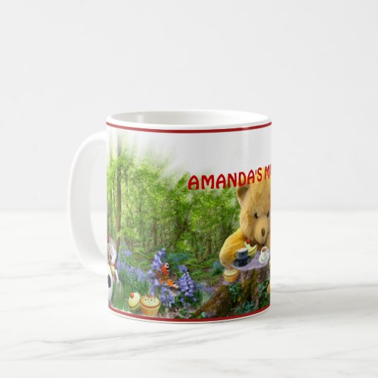 TEDDY-BÄRN-PICKNICK ~ Reise-Tasse Kaffeetasse (Vorderseite Links)