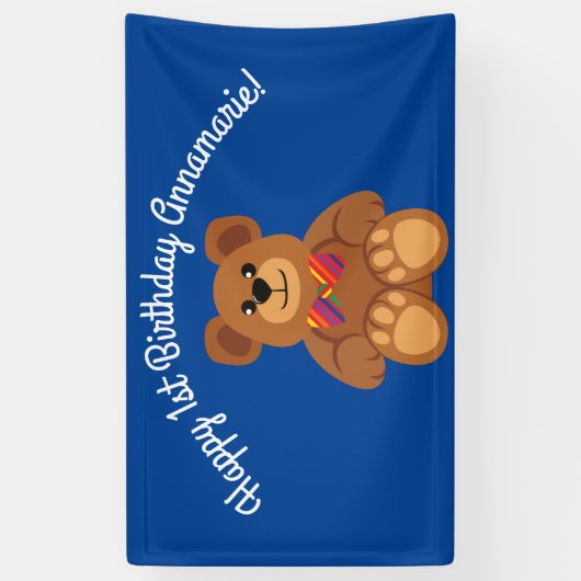 Teddy-Bärn-Regenbogen-niedliches 1. Banner (Vertikal)