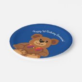 Teddy-Bärn-Regenbogen-niedliches 1. Pappteller (Schrägansicht)