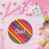 Teddy-Bärn-Regenbogen-niedliches 1. Pappteller (Party)