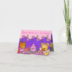 Teddy-Bärn-Tee-Party Einladungs-Karten Einladung