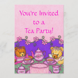 Teddy-Bärn-Tee-Party Einladungs-Karten Einladung