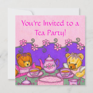 Teddy-Bärn-Tee-Party Einladungs-Karten Einladung