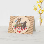 Teddy-Bärn-Tee-Party Karte (Gelbe Blume)