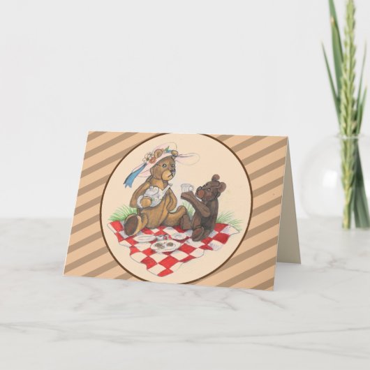Teddy-Bärn-Tee-Party Karte (Vorderseite)