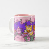 Teddy-Bärn-Tee-Party-Schale/Tasse Zweifarbige Tasse (Vorderseite Links)