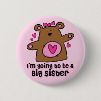 Teddy-Bärn-zukünftiges große Schwester-Button