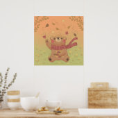 Teddy Bärs Herbstlaub Poster (Küche)