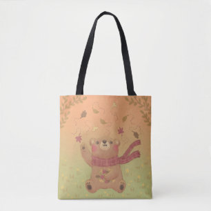 Teddy Bärs Herbstlaub Tasche
