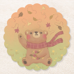 Teddy Bärs Herbstlaub Untersetzer