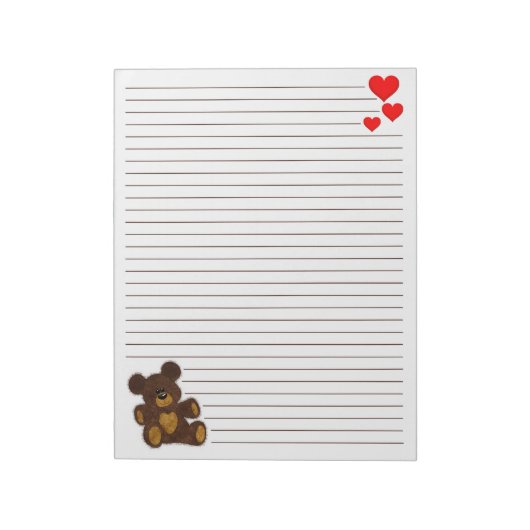 Teddy Bear - 11" x 8,5" Notepad Notizblock (Rotiert)