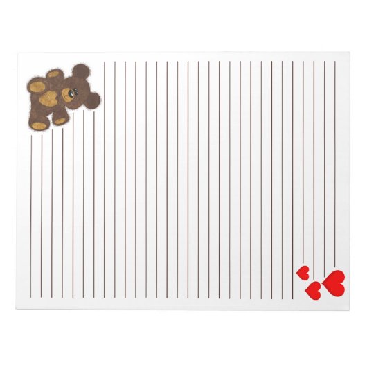 Teddy Bear - 11" x 8,5" Notepad Notizblock (Vorderseite)