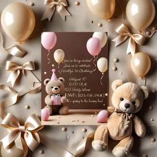Teddy Bear 1. Geburtstag Einladung zum Jungen