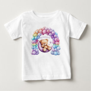 Teddy Bear 1. Geburtstag farbenfrohe Balloons Baby T-shirt