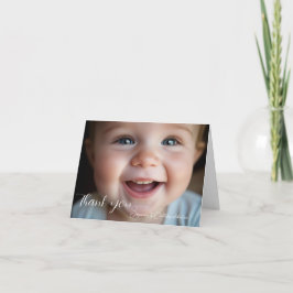 Teddy Bear 1. Geburtstag farbenfrohe Balloons Dankeskarte