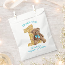 Teddy Bear 1. Geburtstag Gunst Bag