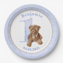 Teddy Bear 1. Geburtstag Papierplatte Pappteller