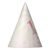 Teddy Bear 1. Geburtstag Pink Balloons Papier Partyhütchen (Links)