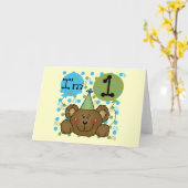 Teddy Bear 1. Geburtstag Tshirts und Geschenke Karte (Gelbe Blume)