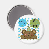 Teddy Bear 1. Geburtstag Tshirts und Geschenke Magnet (Vorderseite/Rückseite)