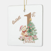 Teddy Bear 1. Weihnachten Keramikornament (Links)